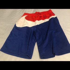 Nike Big Swoosh Shorts Red Blue White New Size Medium